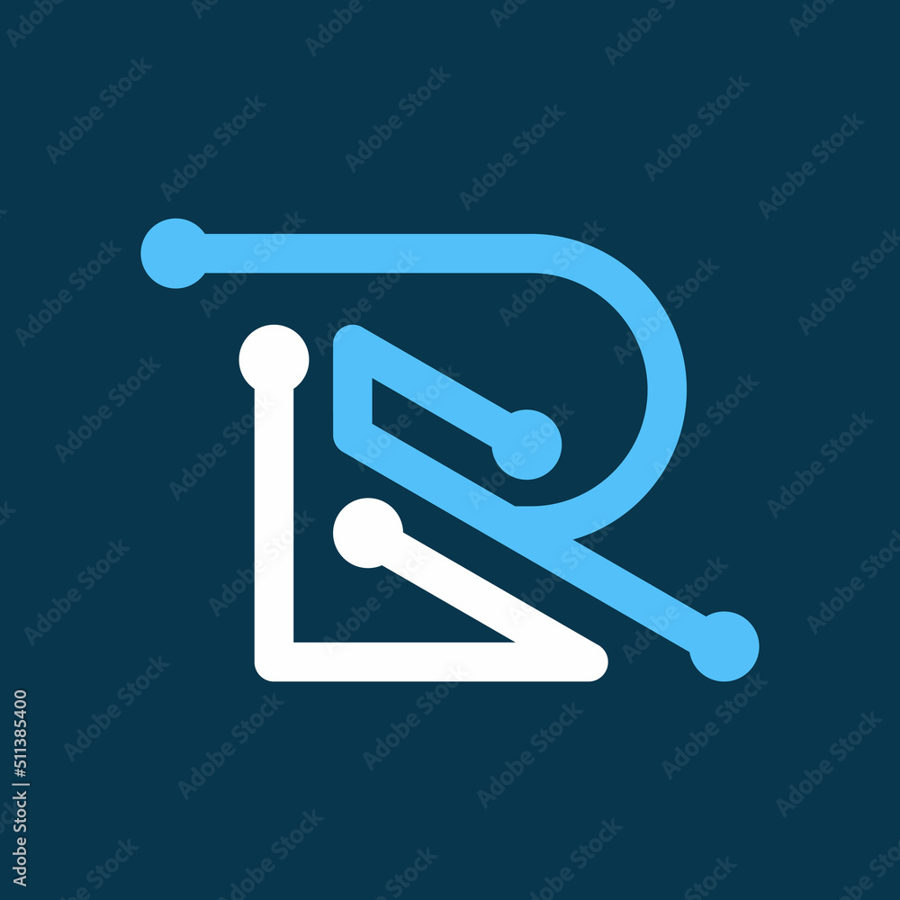 Initial Letter R logo Connected circle symbol. Design Template Element Initial Letter R logo Connected circle symbol. Design Template Element