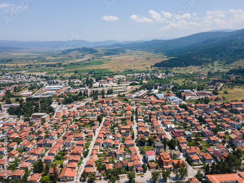 Aerial view of famous spa resort of Velingrad, Bulgaria