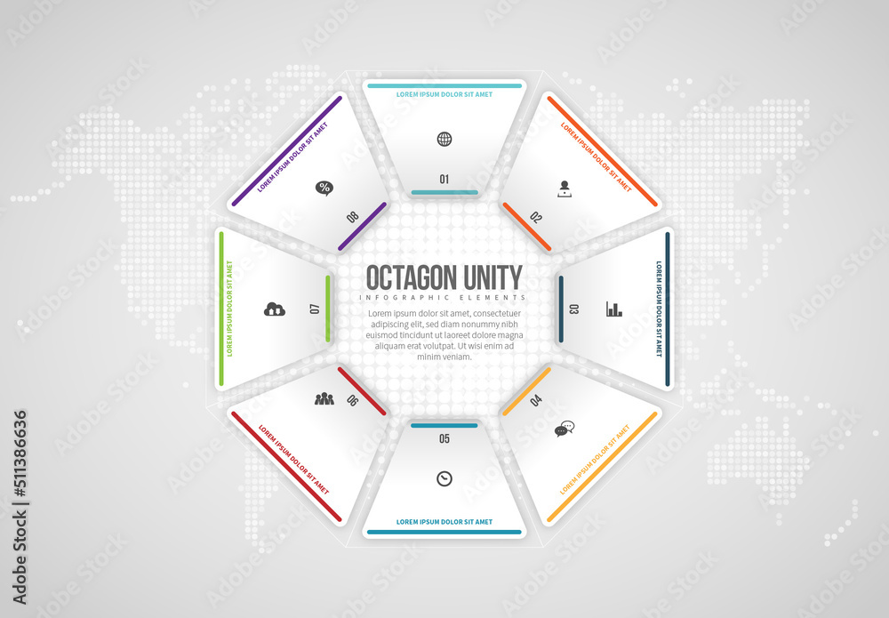Octagon Unity Infographic Stock Template | Adobe Stock