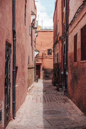 narrow street in marrakech morocco