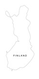 Line art Finland map. continuous line europe map. vector illustration. single outline.