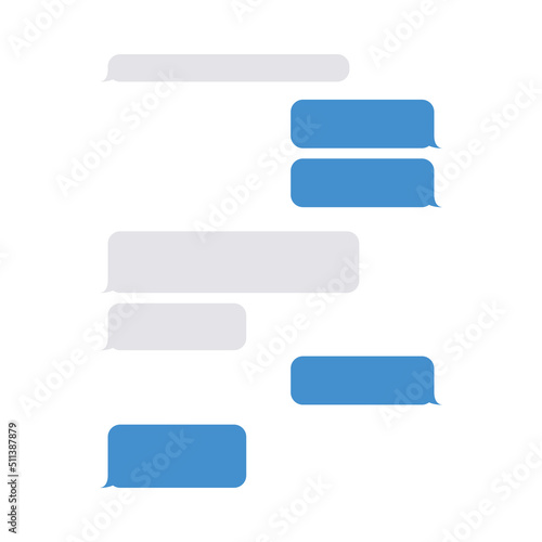 Message bubble chat conversation box. Text sms messenger speech balloon vector interface
