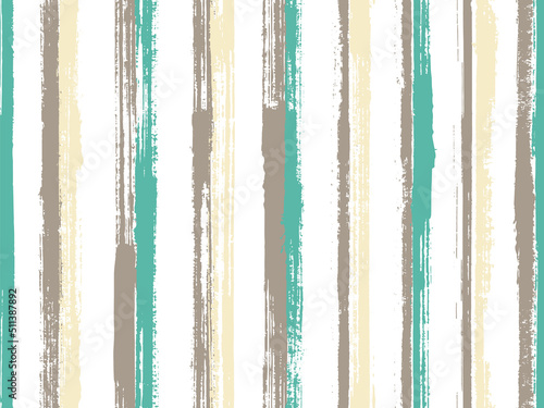 Watercolor brush stroke parallel lines vector seamless pattern. Variegated interior wall decor