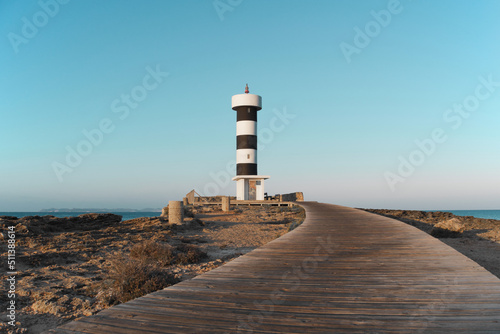 lighthouse on the coast of the sea Mallorca, Colonia Sant Jordi