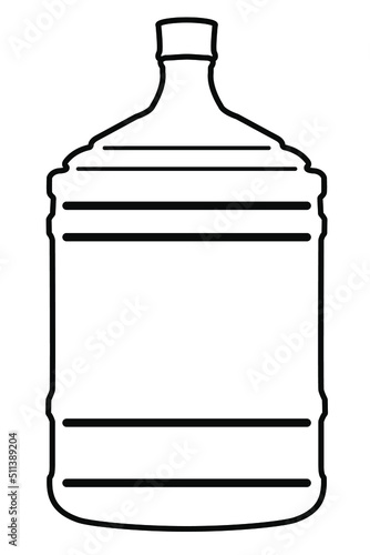 A large bottle of 19 liters for water. Icon in outline style