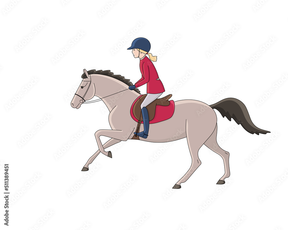 Cute girl rides a pony, children's equestrian sport Cute girl rides a pony, children's equestrian sport