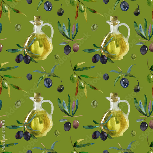 pattern with olives and oil