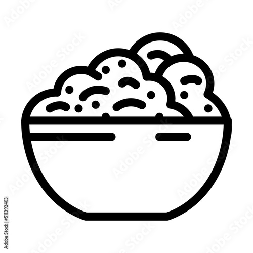 ground meat line icon vector. ground meat sign. isolated contour symbol black illustration