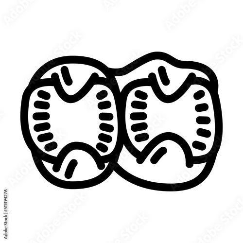 broiler stomachs line icon vector. broiler stomachs sign. isolated contour symbol black illustration