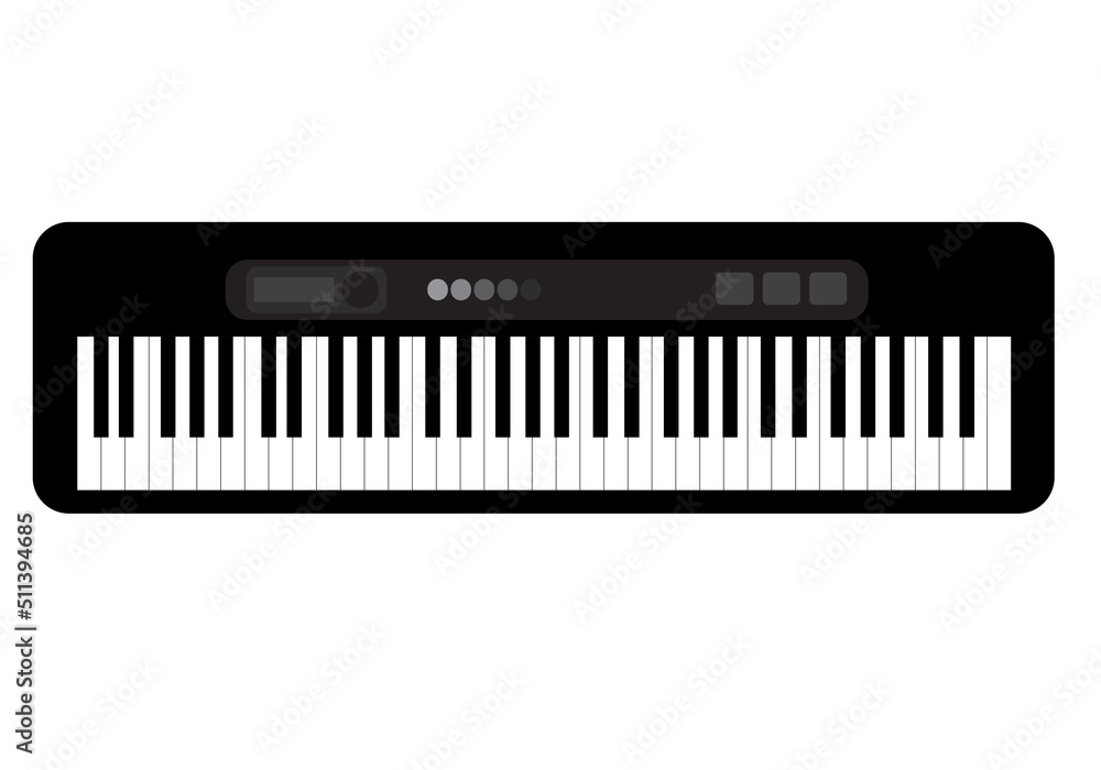 piano keyboard keys vector illustration in white background