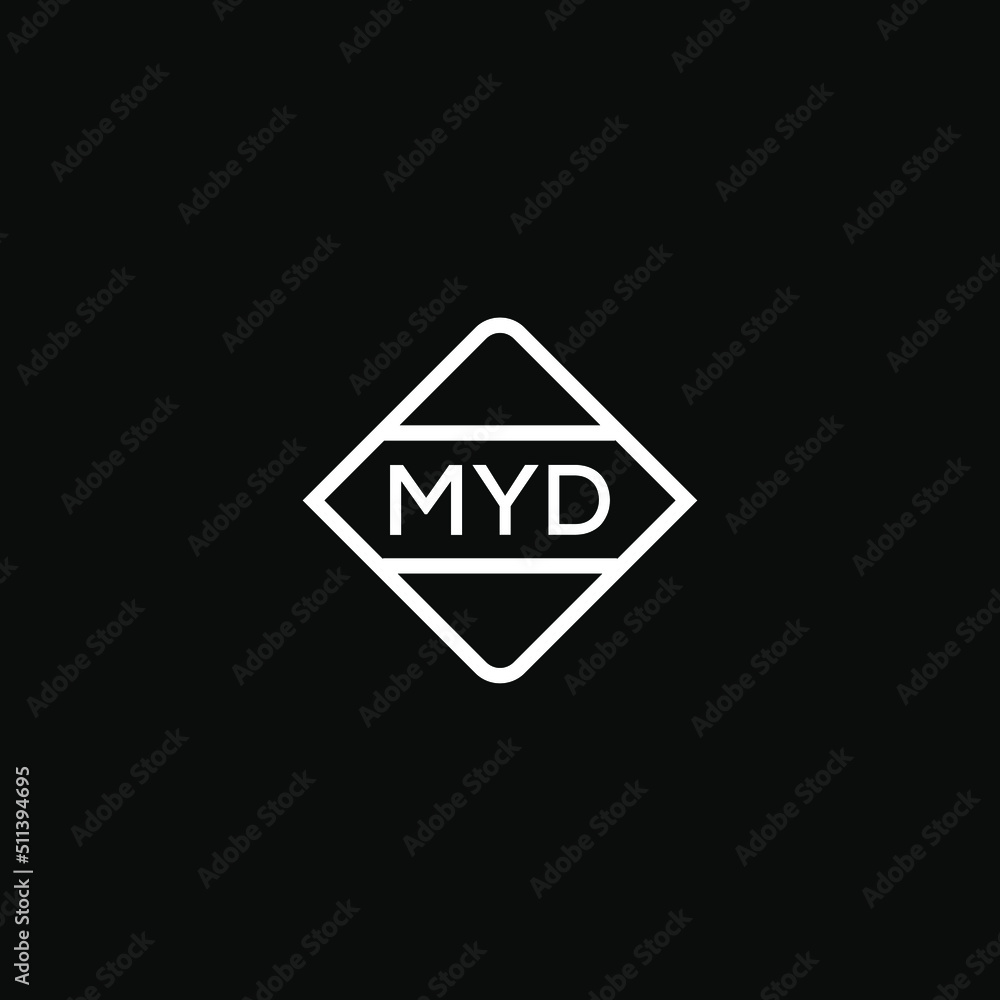 MYD letter design for logo and icon.MYD typography for technology, business and real estate brand.MYD monogram logo.vector illustration. - obrazy, fototapety, plakaty 