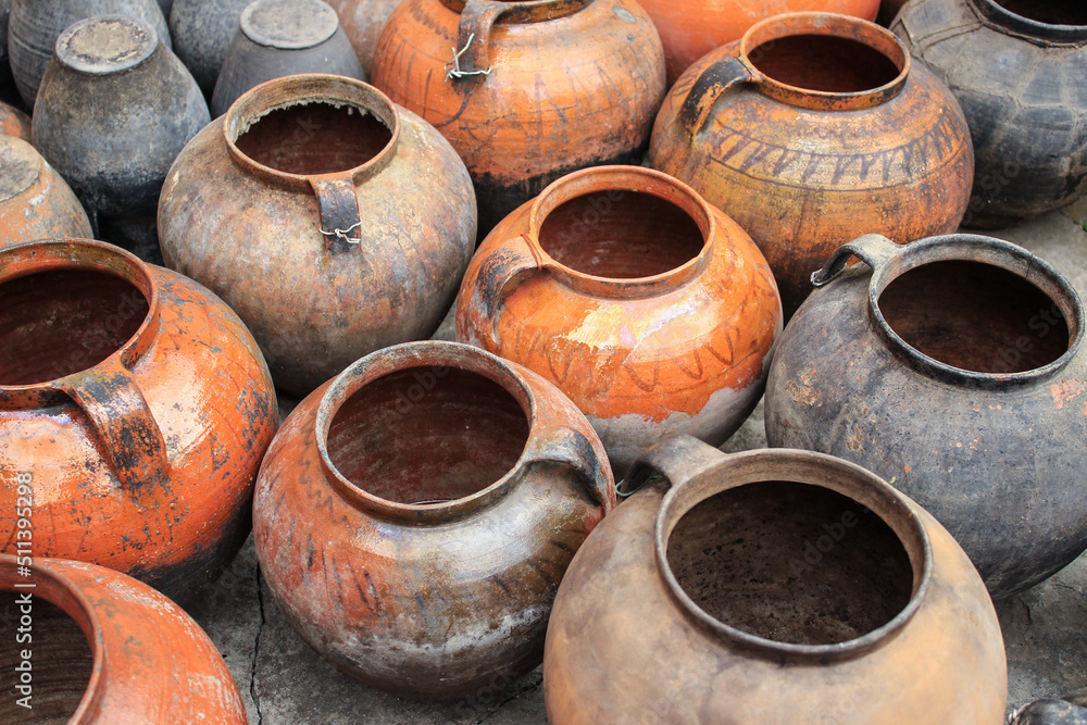 Earthenware clay pots