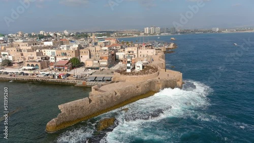 
Acre Lighthouse with Mediterranean Sea, aerial
Beautiful shot from Israel acre city, 2022
