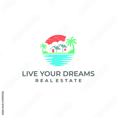 Modern Beach Resort Logo Design