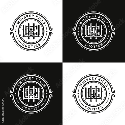 Vintage Whiskey Emblem Logo Design