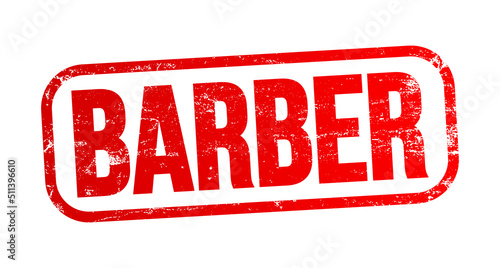 BARBER text stamp, business concept background