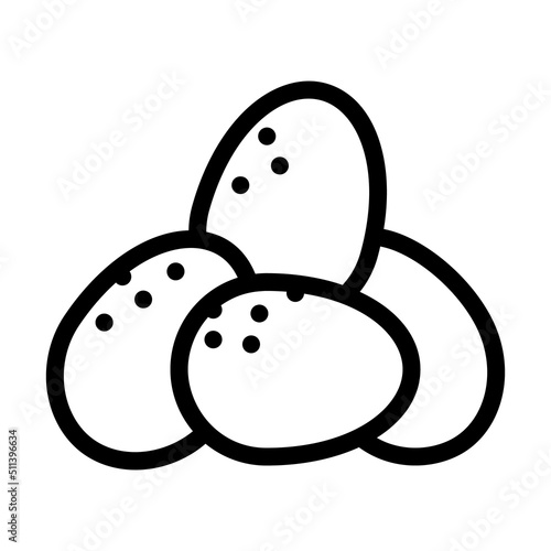 eggs chicken line icon vector. eggs chicken sign. isolated contour symbol black illustration