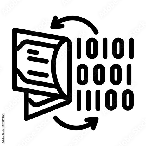exchange fiat money for digital line icon vector. exchange fiat money for digital sign. isolated contour symbol black illustration