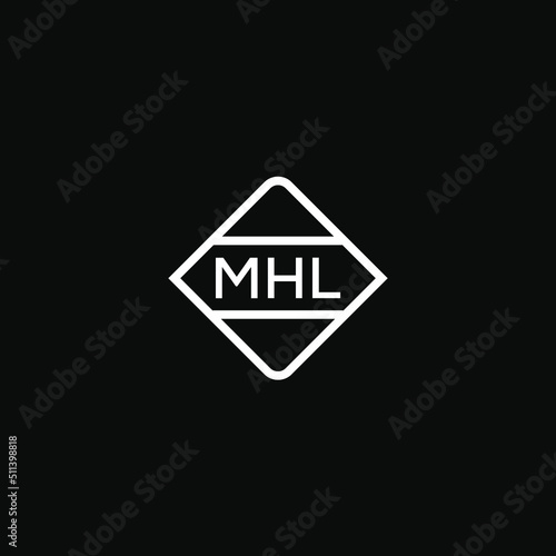 MHL letter design for logo and icon.MHL typography for technology, business and real estate brand.MHL monogram logo.vector illustration. photo