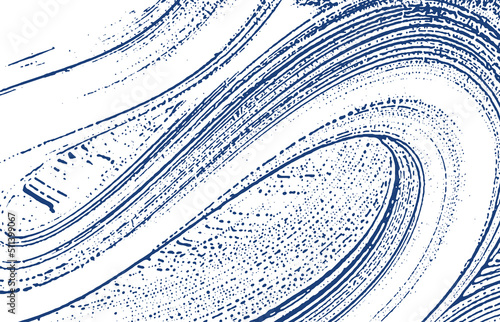Grunge texture. Distress indigo rough trace. Ecsta