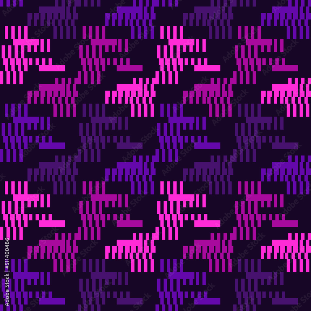 Glitch seamless pattern. Geometric bauhaus background. Modern camouflage print. Broken asymmetric stripe, line ornament Glitch seamless pattern. Geometric bauhaus background. Modern camouflage print. Broken asymmetric stripe, line ornament