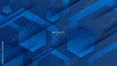 blue geometric shapes abstract modern technology background design. Vector abstract graphic presentation design banner pattern background web template. © Badr Warrior