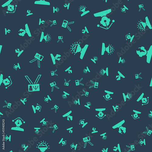 Set Concussion, headache, Hypnosis, Psychology and Solution problem in psychology on seamless pattern. Vector