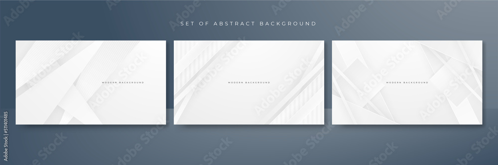 Fototapeta premium Set of white abstract background