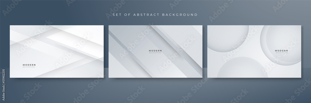 Fototapeta premium Set of white abstract background