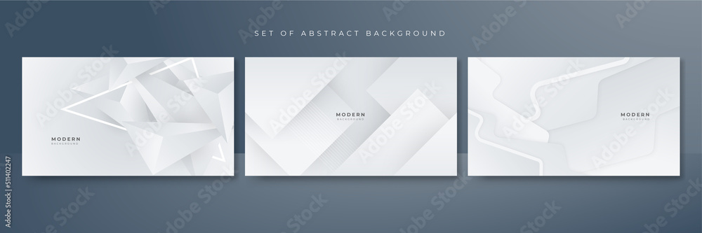 Set of white abstract background Set of white abstract background