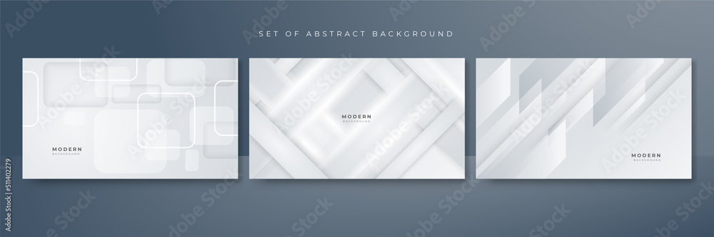 Fototapeta premium Set of white abstract background