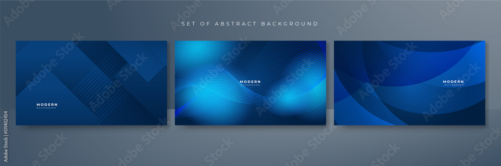 Set of blue abstract background for business presentation template design Set of blue abstract background for business presentation template design