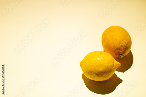 Two lemons concept with text space