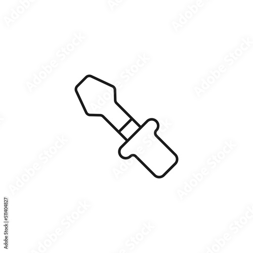 Setting or engineering concept. Vector sign drawn with thin line. Editable stroke. Perfect for web sites, stores, shops. Vector line icon of screwdriver