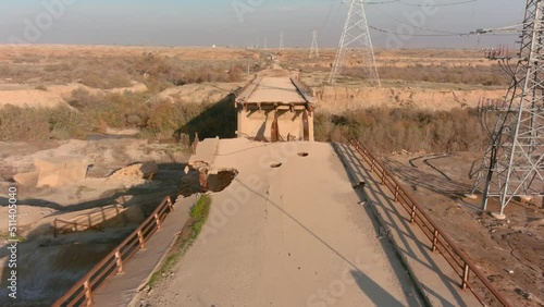 Old ruined Bridge in the desert aerial view, Dead sea
Drone view from Dead sea Israel, 2022
