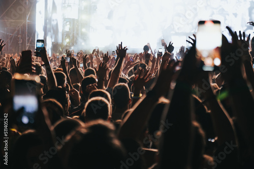 Foto Concert crowd on a music concert