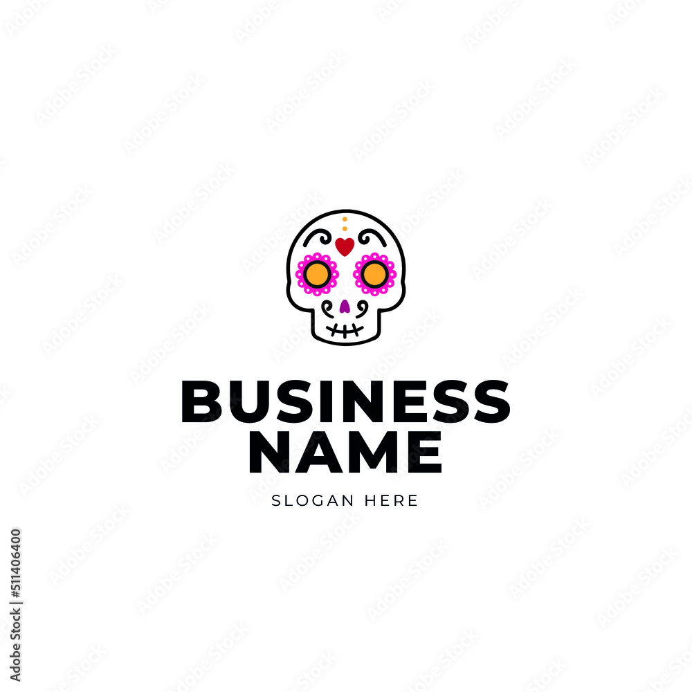 Obraz premium Logo design skull mexican