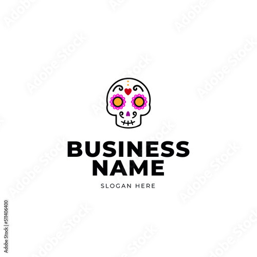 Logo design skull mexican