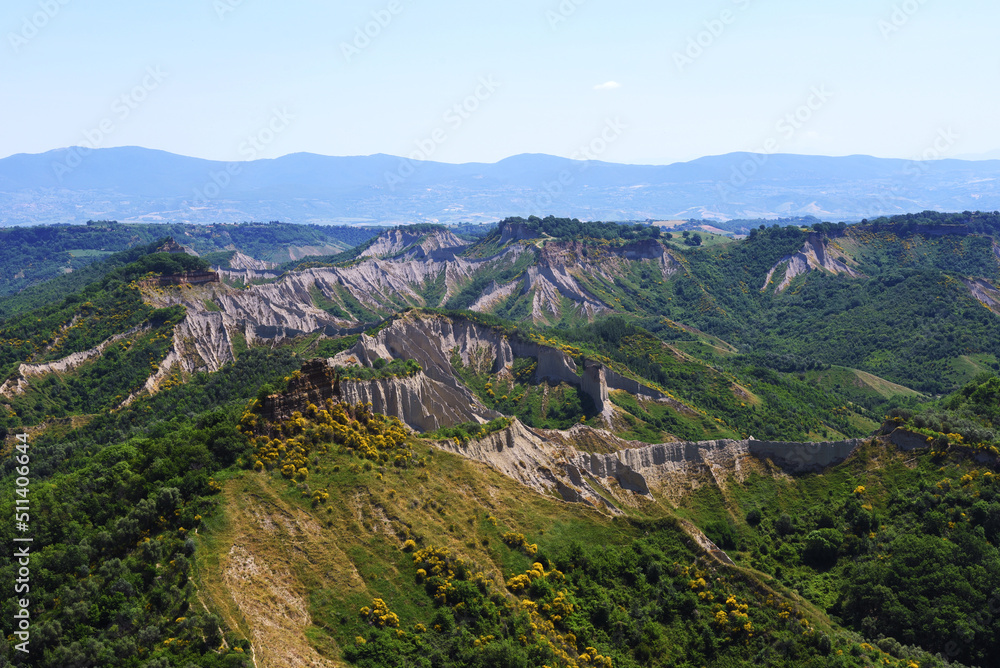 Naklejka premium valley of the badlands (calanchi) civita di Bagnoregio Viterbo Italy