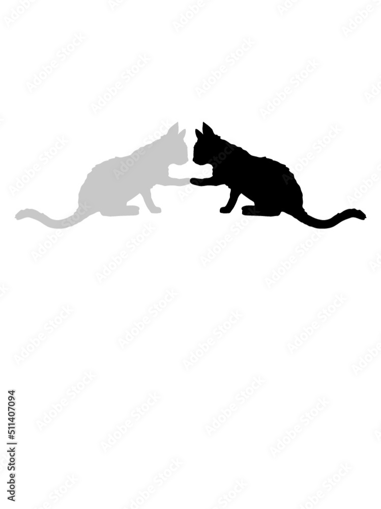 2 süße Katzen Silhouette 