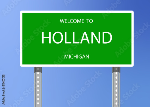Vector Signage-Welcome to Holland, Michigan, United States