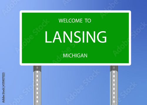 Vector Signage-Welcome to Lansing, Michigan