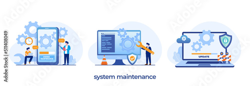 Fotografia system maintenance, update program and application, technology, engineer, error,