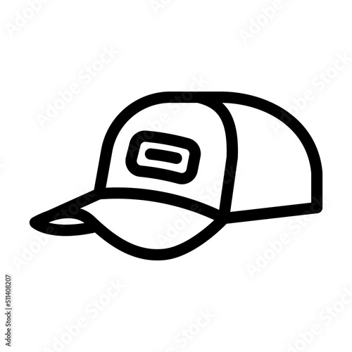 baseball cap line icon vector. baseball cap sign. isolated contour symbol black illustration