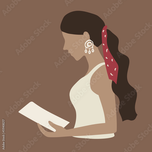 woman with a book