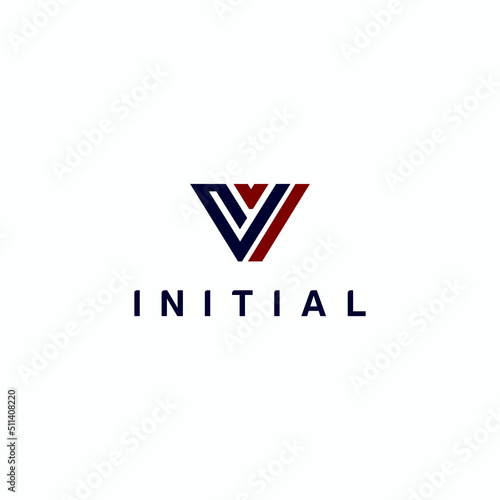 logo design vector initial double V with modern style