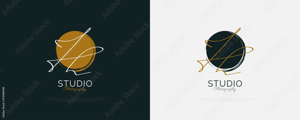 JH Initial Signature Logo Design with Elegant and Minimalist Handwriting Style. Initial J and H Logo Design for Wedding, Fashion, Jewelry, Boutique and Business Brand Identity