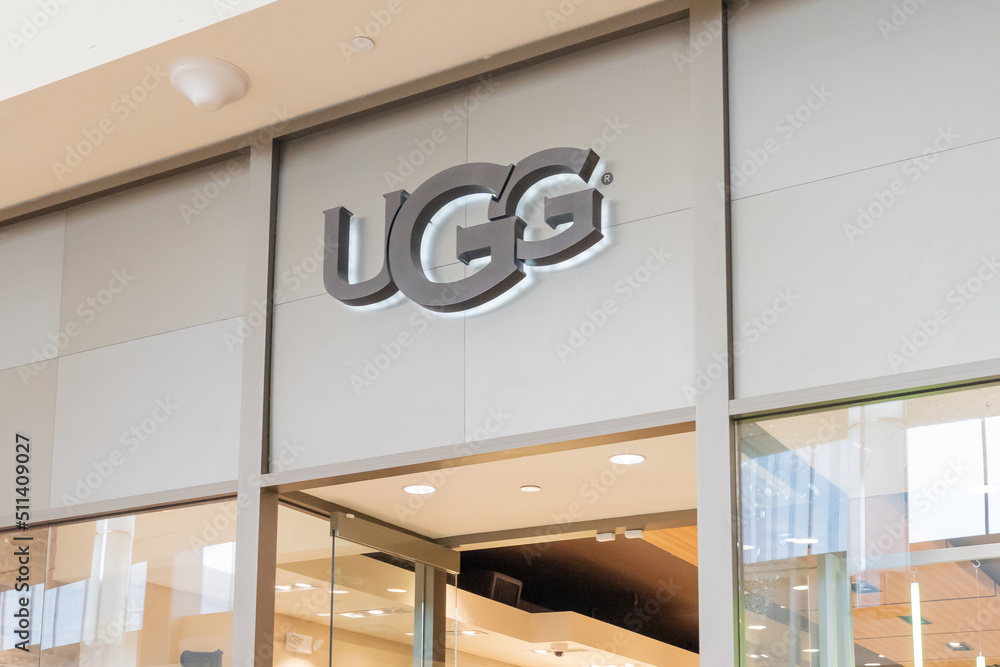 Houston, Texas, USA - February 25, 2022: Closeup of UGG store sign in a  shopping mall. UGG is an American footwear company and a division of  Deckers Brands. Stock Photo | Adobe Stock