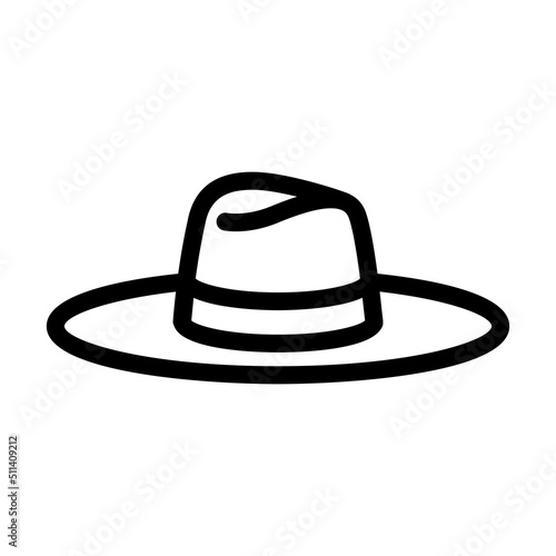 elegant hat line icon vector. elegant hat sign. isolated contour symbol black illustration