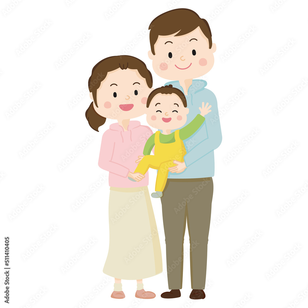 子どもを抱く夫婦,家族,子ども,笑顔,親子,子育て,素材